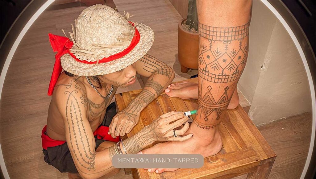 Tutuh de carrelage tapé à la main mentawai